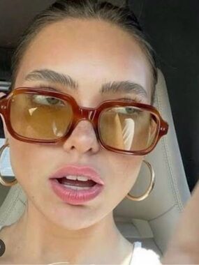 Lexxola Amber/Tortoiseshell Rectangular Women's Sunglasses